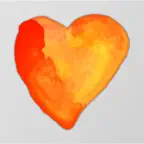 Beautiful Watercolor Heart Stickers iOS Icon
