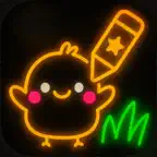 Neon Drawing - Glow Art iOS Icon