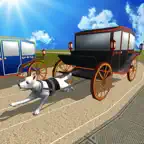 Dog Cart Race : sled dog race by driving  wagons iOS Icon