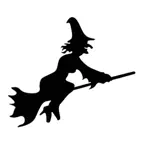 Witch on a broomstick stickers iOS Icon