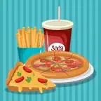 Pizza and French Fries Sticker iOS Icon