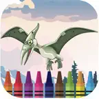 Dinosaur Park Coloring Game Icon
