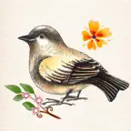 Vintage Birds & Floral Sticker iOS Icon