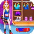 Skateboard Skating Girl iOS Icon
