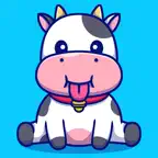 Moody Cows and Pinkish Cat iOS Icon