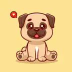 Pug Cute Sweetheart iOS Icon