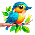 Water Color Birds iOS Icon