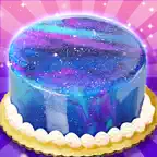 Galaxy Mirror Glaze Cake iOS Icon