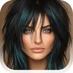Hairstyle Try On With Bangs iOS Icon