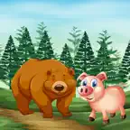Animated Pig & Bear Stickers iOS Icon