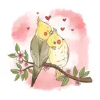 Watercolor Lovely Birds Sticke iOS Icon