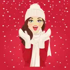 Girls Winter Fashion EMojis iOS Icon