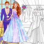 Wedding Dress Up Coloring Book iOS Icon