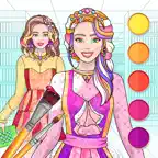 College Girl Coloring Dress Up iOS Icon