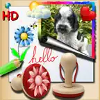 Sketchbook for color Drawing and Writing for iPad with a collection of over 200 stickers to make creations on various backgrounds or photos - HD iOS Icon