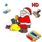 Christmas colorings for kids with colored pencils - 36 drawings to color with Santa Claus, christmas trees, elves, and more - FREE iOS Icon