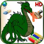 Coloring Book for Boys for iPad with colored pencils - 36 drawings to color with dragons, pirates, cars, and more - HD iOS Icon
