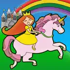 Princess Fairy Tale Coloring Wonderland for Kids and Family Preschool Free Edition iOS Icon