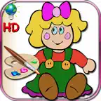 Coloring book for little girls - coloring pages with classic dolls, Russian and kimmi HD iOS Icon