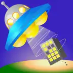 UFO Vacuuming up iOS Icon