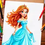Tiny princess coloring pages iOS Icon
