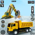 Snow Excavator Crane Simulator iOS Icon