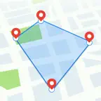 Field Area Measure on GPS Map iOS Icon
