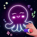 Doodle Art: Neon Glow Drawing iOS Icon