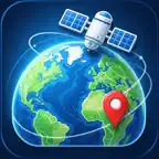 精准卫星地图-指针全能王超级实时海拔高度测量仪气压磁场度拍照 iOS Icon