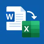 Word to Excel Converter iOS Icon