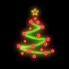 Neon Christmas Tree Sticker iOS Icon