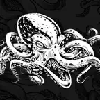 Black Octopus 3D iOS Icon