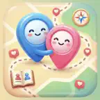 Couple Memory Journal Map iOS Icon