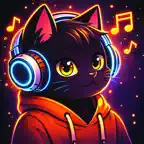 Lofi Cat: Futuristic Beats BGM iOS Icon