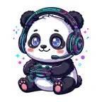 Panda With Headset Stickers iOS Icon