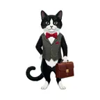 Tuxedo Cat Briefcase Stickers iOS Icon