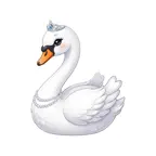 Swan With Sliver Tiara Sticker iOS Icon