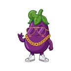 Eggplant Wear Sunglass Sticker iOS Icon