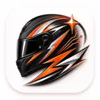 AI Helmet Sticker Design Maker iOS Icon