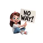 No Way Girl Stickers Icon