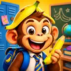 Funny Monkey In Banana Academy iOS Icon