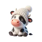 Woolly Hat Cow Stickers Icon