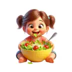 Salad Girl Stickers Icon