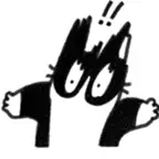 the cat mono Stickers iOS Icon