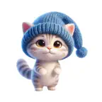 Woolly Hat Kitten Stickers Icon
