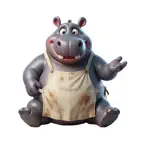 Apron Hippo Stickers Icon