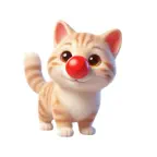 Clown Nose Kitten Stickers Icon