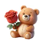 Teddy Bear Rose Stickers Icon