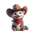 Cowboy Hat Opossum Stickers Icon