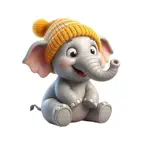 Woolly Hat Elephant Stickers Icon